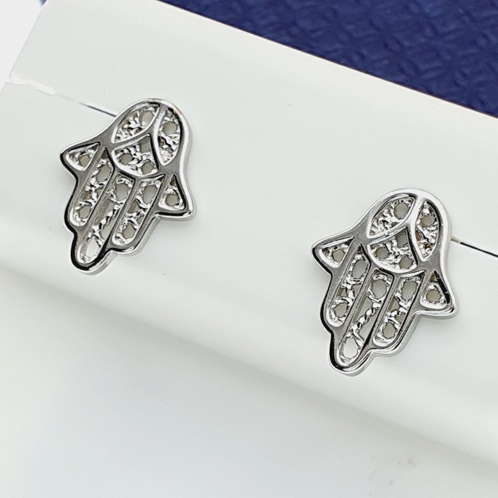 925 Sterling Silver CZ Stud Earrings for Women/Girl, US925P1012